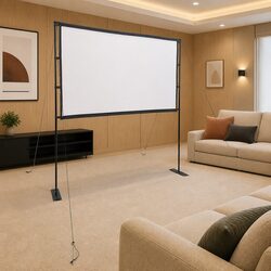 Projection Screen 84 Inch 16:9 Portable Projector Display with Double Stands