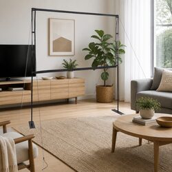 Projection Screen 100 Inch 16:9 Portable Matte with Double Stands Home Theater