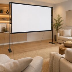 Projection Screen 120 Inch 16:9 Matte White Foldable Stand Home Theater
