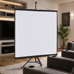 Projection Screen with Tripod 72 Inch 1:1 Aspect Ratio Matte White for Home