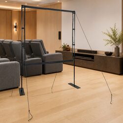 Projection Screen 89 Inch 1:1 Aspect Ratio Matte Portable Stand Home Theater