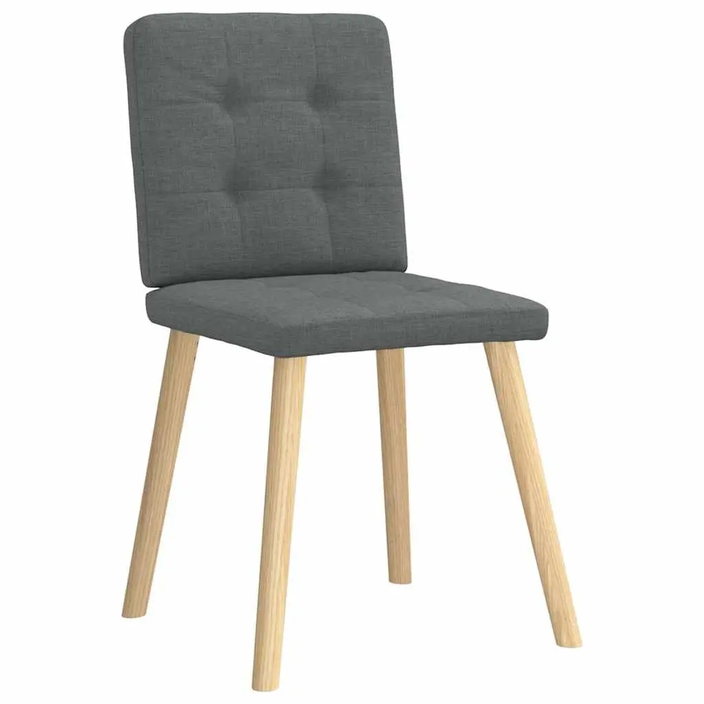 Dining Chairs Grey Fabric Soft Upholstery 2 Piece Set