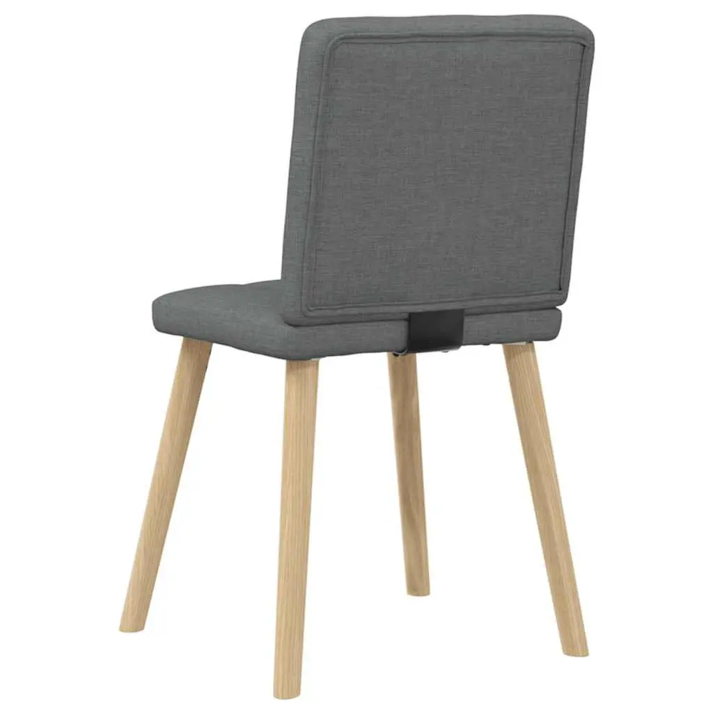Dining Chairs Grey Fabric Soft Upholstery 2 Piece Set
