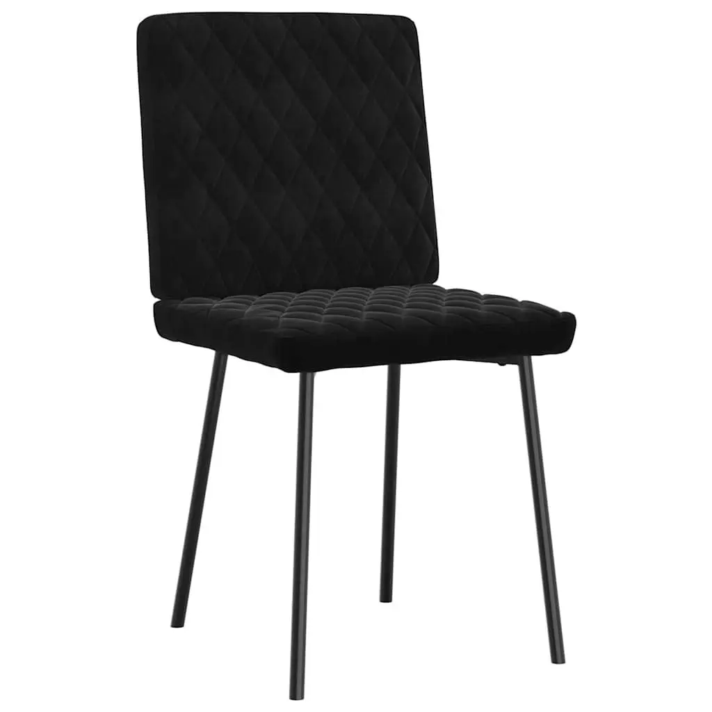 Dining Chairs Black Velvet Soft Upholstery 2 Piece Set