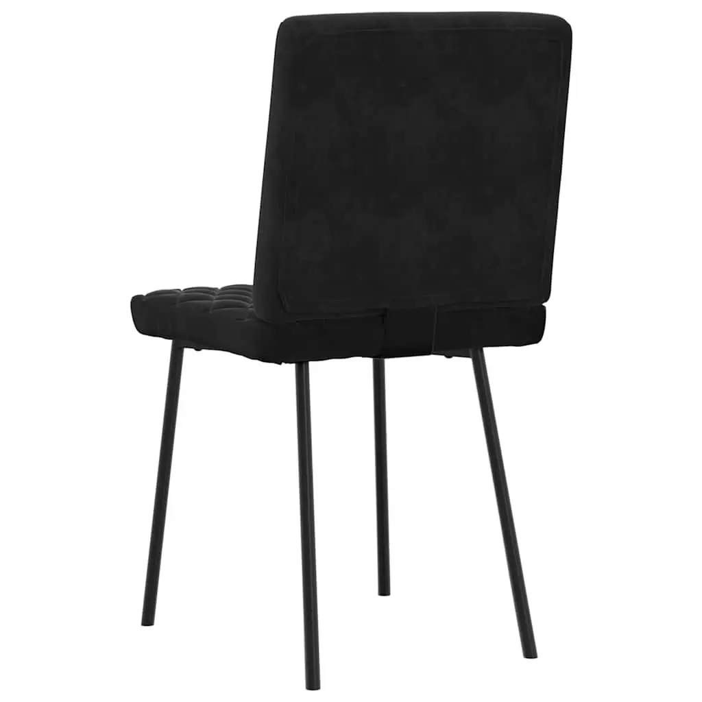 Dining Chairs Black Velvet Soft Upholstery 2 Piece Set