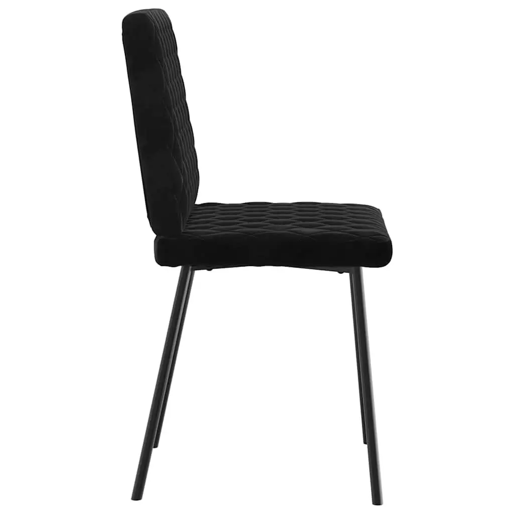 Dining Chairs Black Velvet Soft Upholstery 2 Piece Set