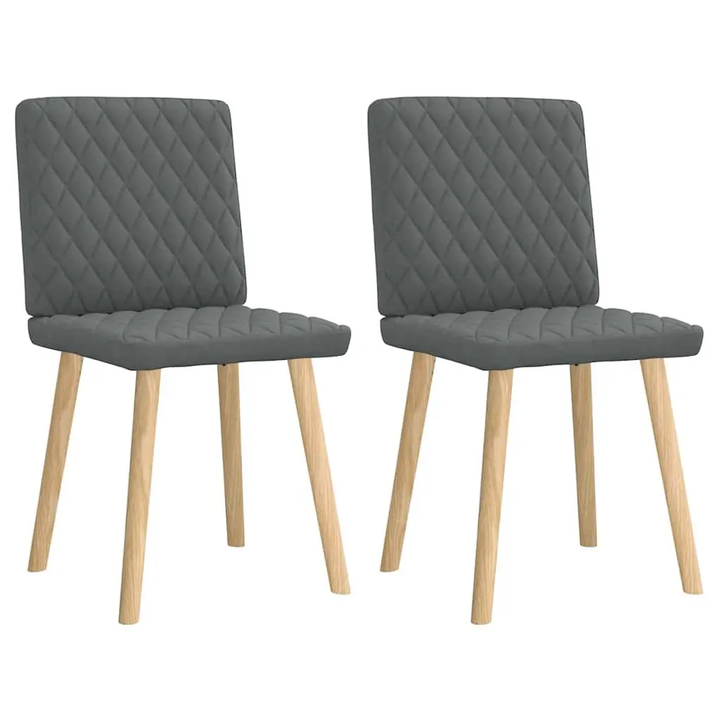 Grey Fabric Dining Chairs Set of 2