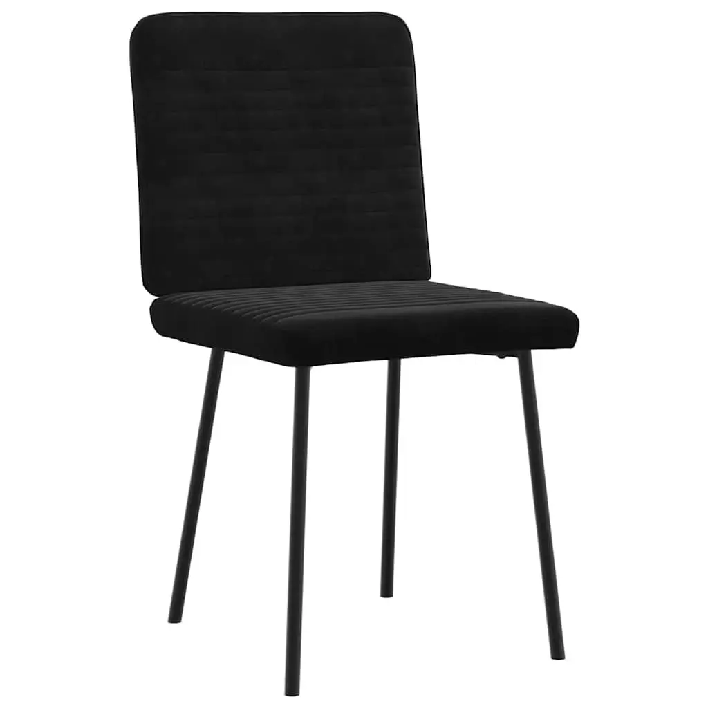 Dining Chairs Set of 2 Black Velvet Kitchen Room Furniture Foam Padded Seat