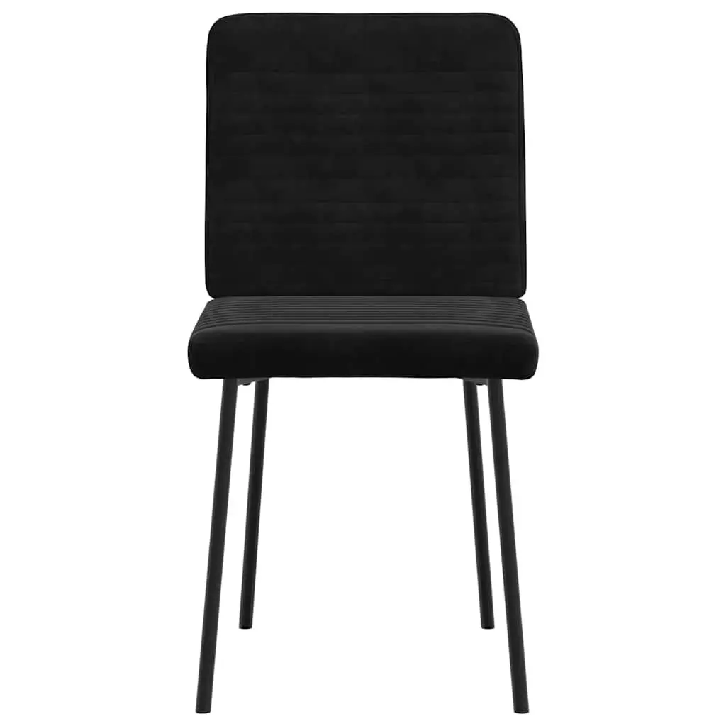 Dining Chairs Set of 2 Black Velvet Kitchen Room Furniture Foam Padded Seat
