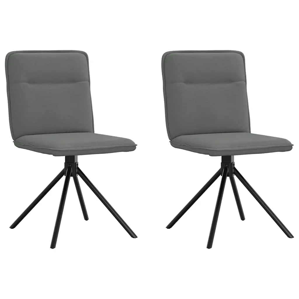 Dining Chairs Ergonomic Grey Fabric Swivel 2 Piece