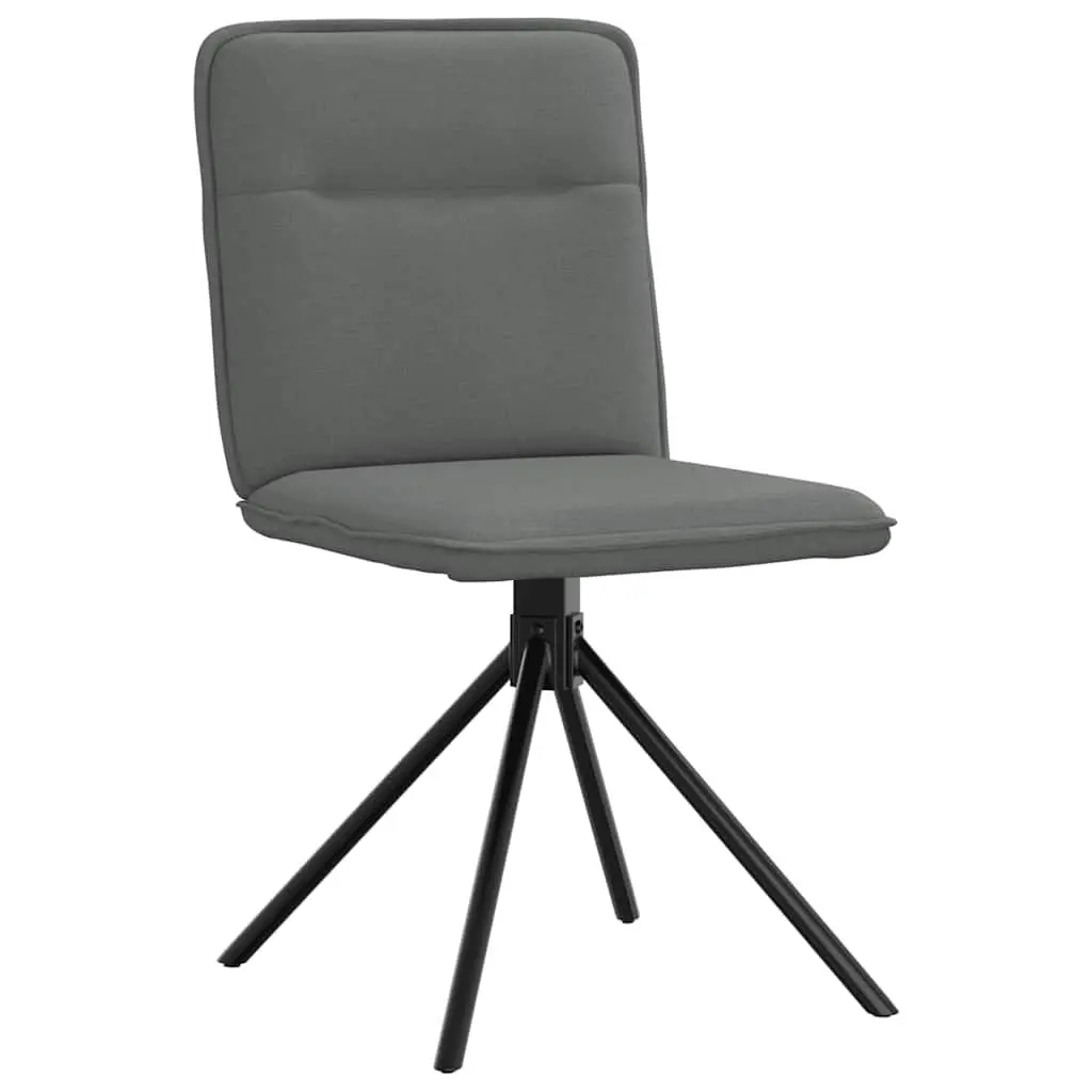 Dining Chairs Ergonomic Grey Fabric Swivel 2 Piece