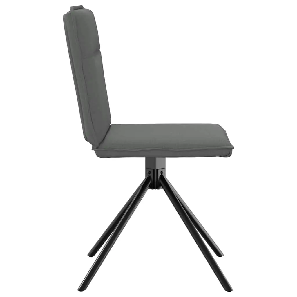 Dining Chairs Ergonomic Grey Fabric Swivel 2 Piece