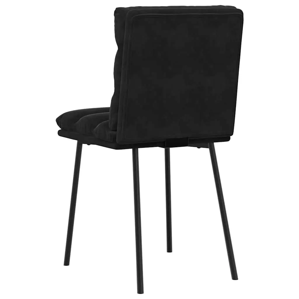 Dining Chairs 2 pcs Black Velvet Kitchen Room Seating Furniture Ergonomic Design