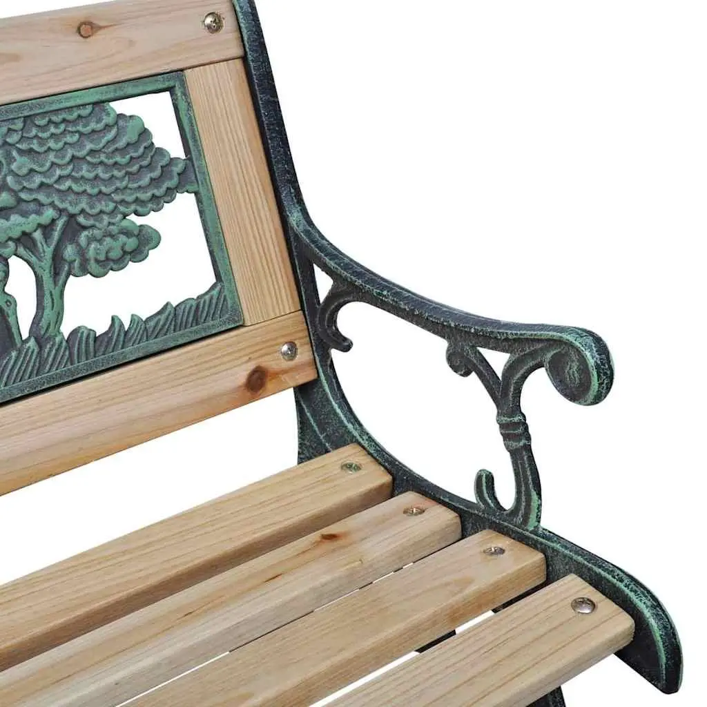 Children Garden Bench Wooden Outdoor Seating 84 cm Patterned Frame