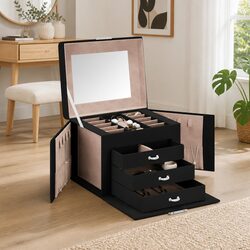 Your Perfect Black 4-Layer Jewellery Box Organiser Awaits