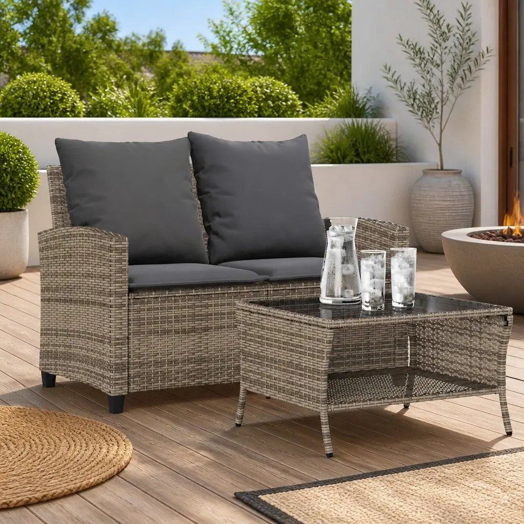 Outdoor 2-Seater Garden Sofa Set