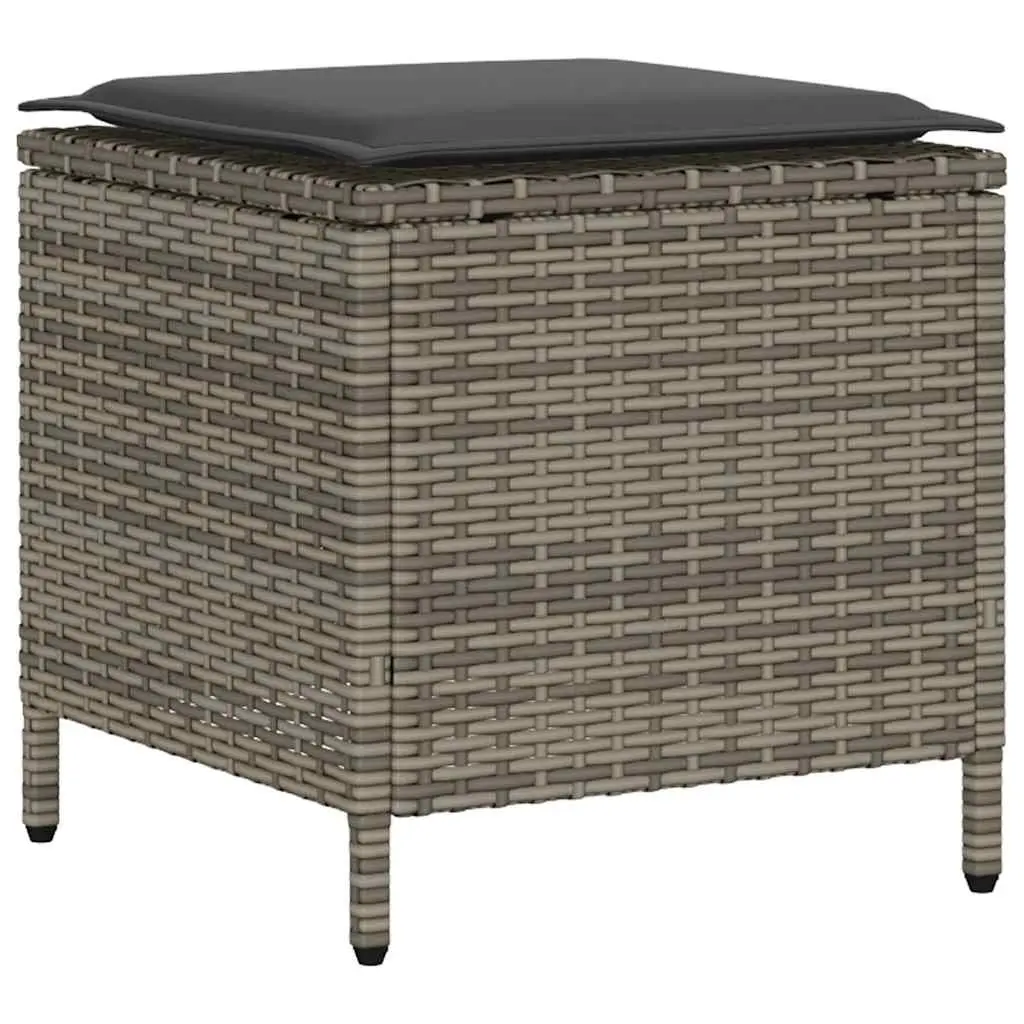 Outdoor Garden Sofa Set 4 Piece Grey Poly Rattan with Cushions Patio Seating