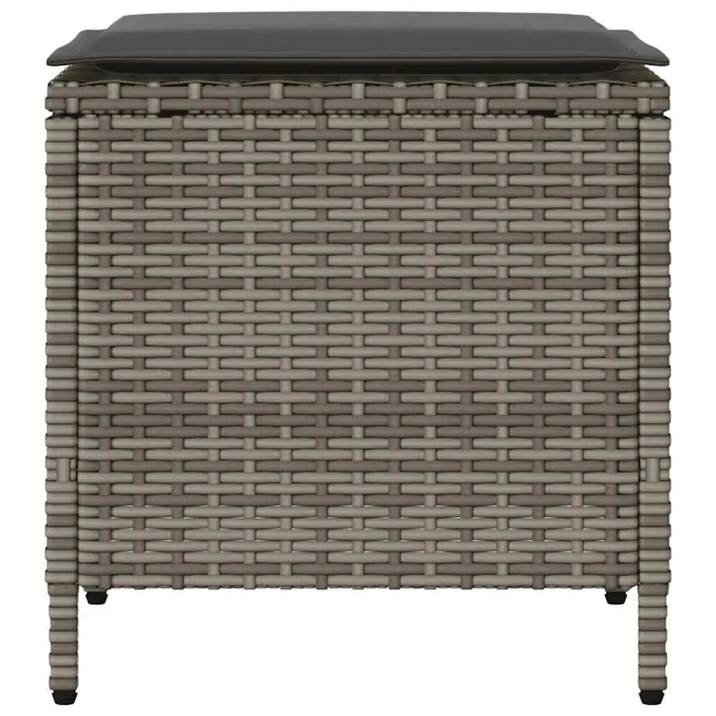 Outdoor Garden Sofa Set 4 Piece Grey Poly Rattan with Cushions Patio Seating