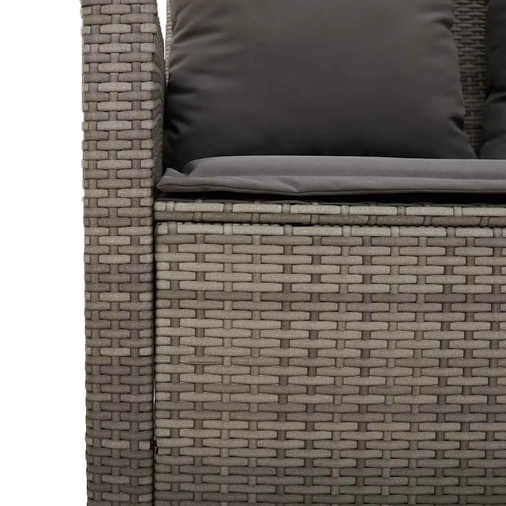 Outdoor Garden Sofa Set 4 Piece Grey Poly Rattan with Cushions Patio Seating