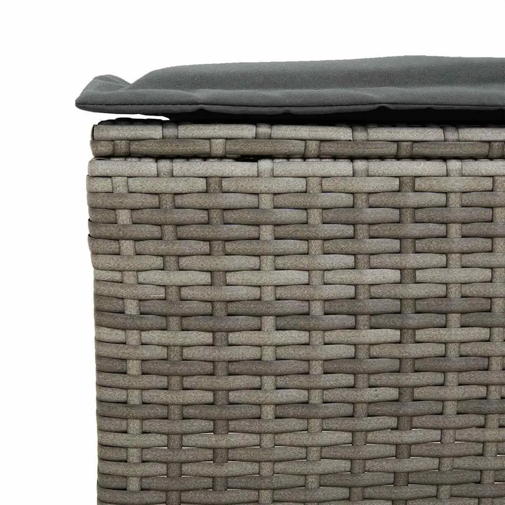 Outdoor Garden Sofa Set 4 Piece Grey Poly Rattan with Cushions Patio Seating