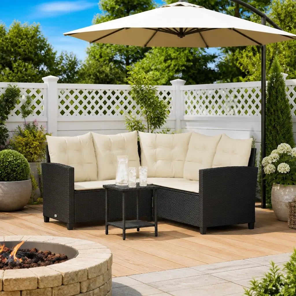 Outdoor L-Shaped Sofa Set