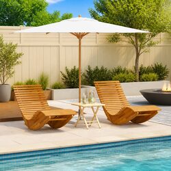 Your New Favorite Outdoor Rocking Lounger Set - Acacia