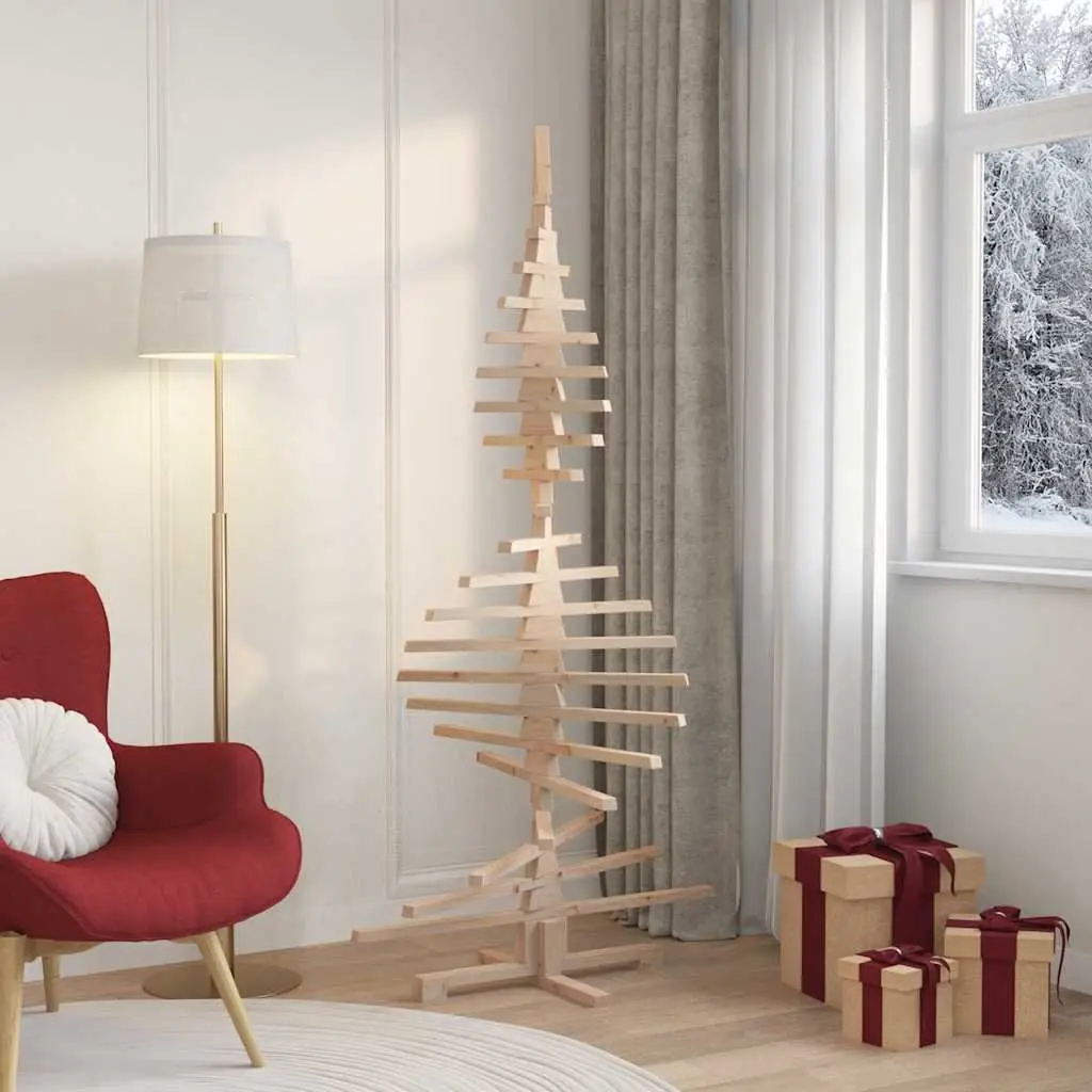 Wooden Christmas Tree Decoration Solid Pine Wood 180cm