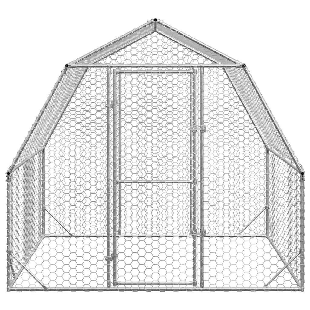 Walk-In Coop Enclosure Hexagonal Mesh Wire Silver 2.5x2x2.25m