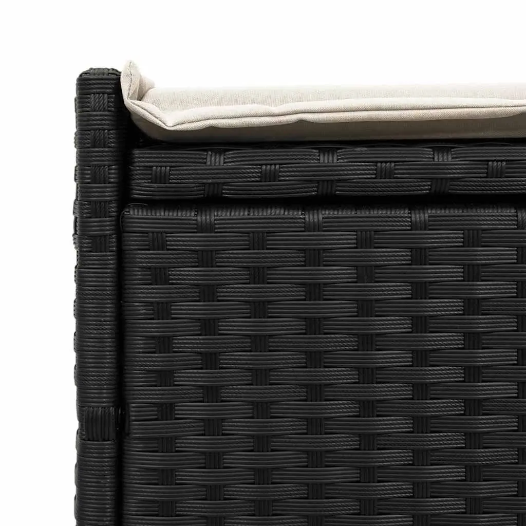 Outdoor Storage Bench with Cushion Black 100cm