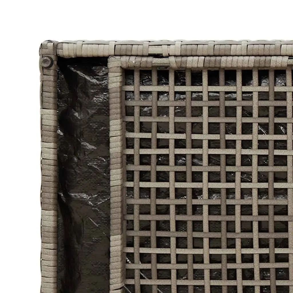 Outdoor Storage Bench Poly Rattan Grey 100cm with Cushion