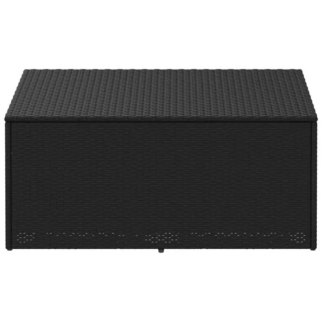 Outdoor Storage Box Black Poly Rattan 110x50x58cm