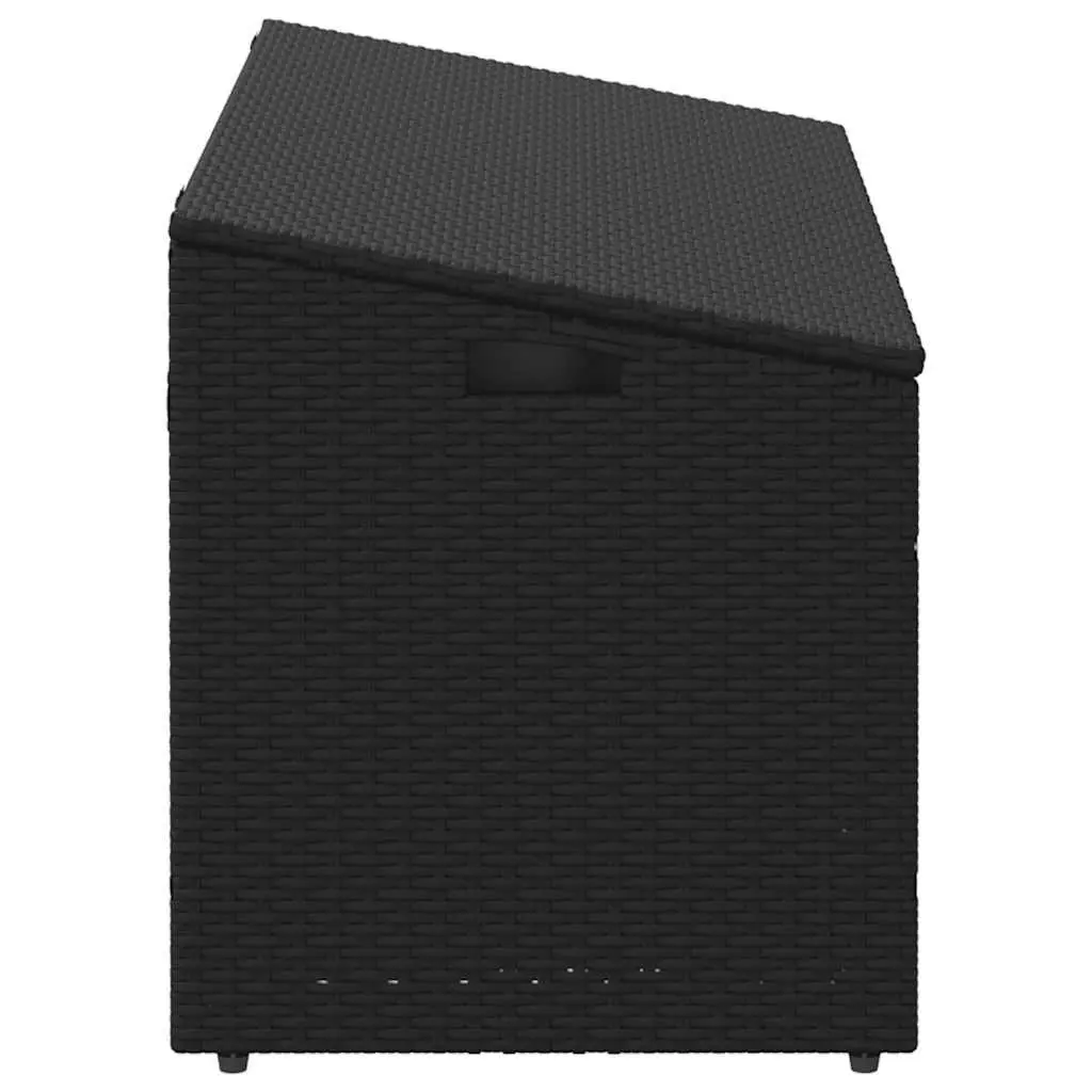 Outdoor Storage Box Black Poly Rattan 110x50x58cm