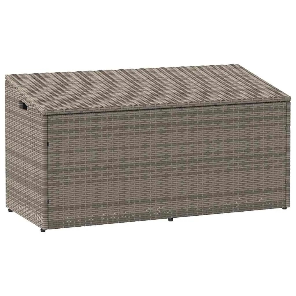 Garden Storage Box Outdoor Furniture Grey PE Rattan 110x50x58cm
