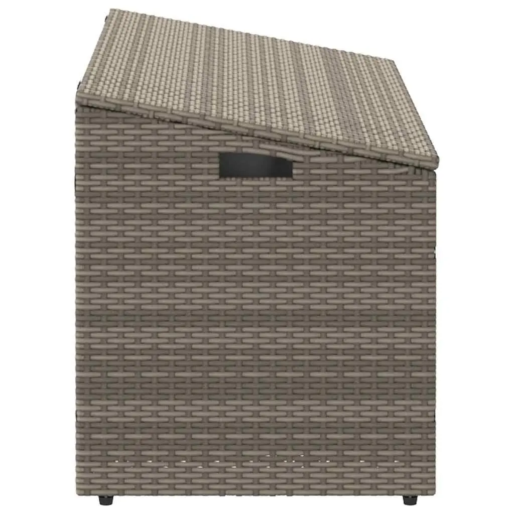 Garden Storage Box Outdoor Furniture Grey PE Rattan 110x50x58cm
