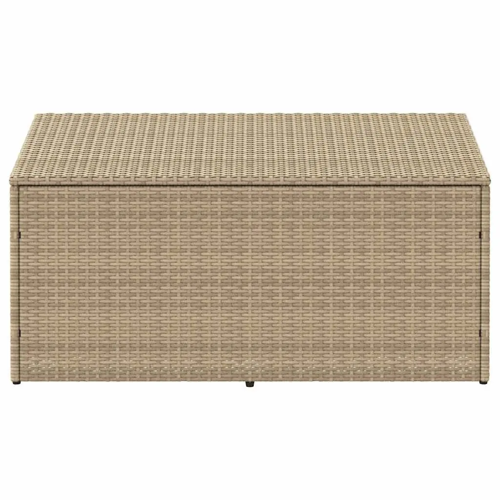 Garden Storage Box Beige Outdoor Furniture Poly Rattan 110x50x58cm Waterproof