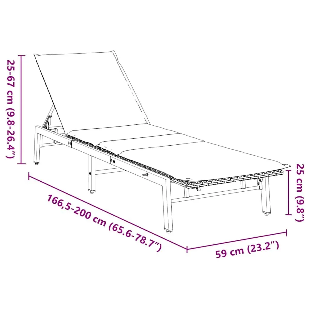 Grey Sun Lounger for Outdoor Use