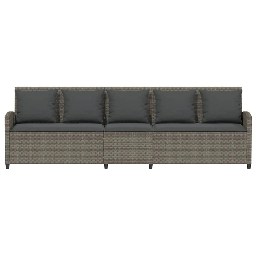 Garden Sofa 5-Seater Grey Rattan Outdoor Furniture