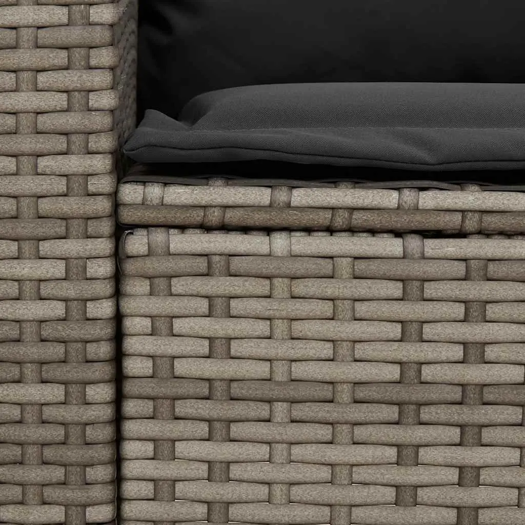 Garden Sofa 5-Seater Grey Rattan Outdoor Furniture