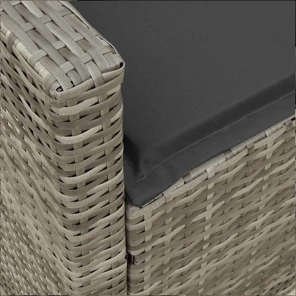 Garden Sofa 5-Seater Grey Rattan Outdoor Furniture