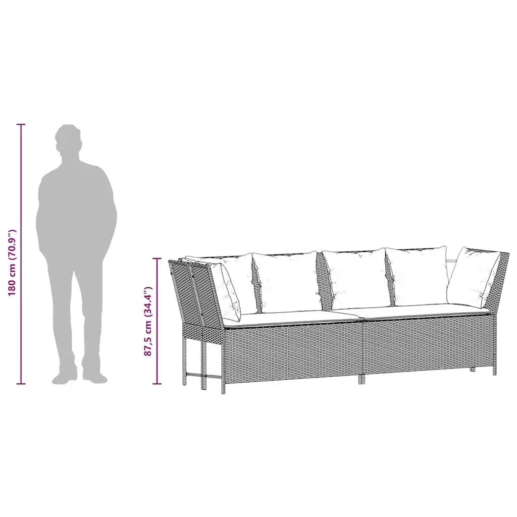 Garden Sofa with Cushions for Outdoor Spaces
