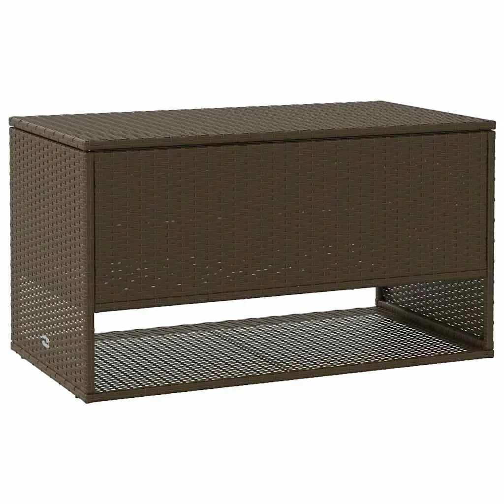 Outdoor Storage Box Brown Poly Rattan 100 x 55 x 55.5 cm Garden Furniture Cushion Organiser
