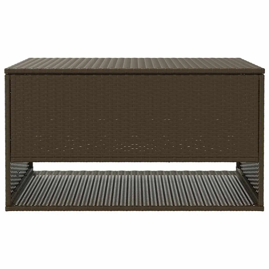 Outdoor Storage Box Brown Poly Rattan 100 x 55 x 55.5 cm Garden Furniture Cushion Organiser