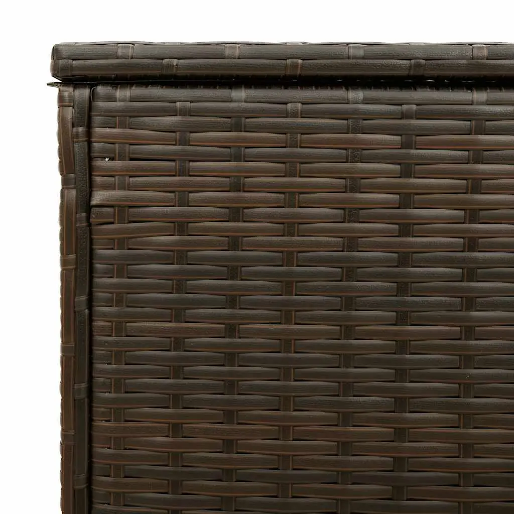 Outdoor Storage Box Brown Poly Rattan 100 x 55 x 55.5 cm Garden Furniture Cushion Organiser