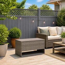 Compact and Stylish Grey Outdoor Storage Box