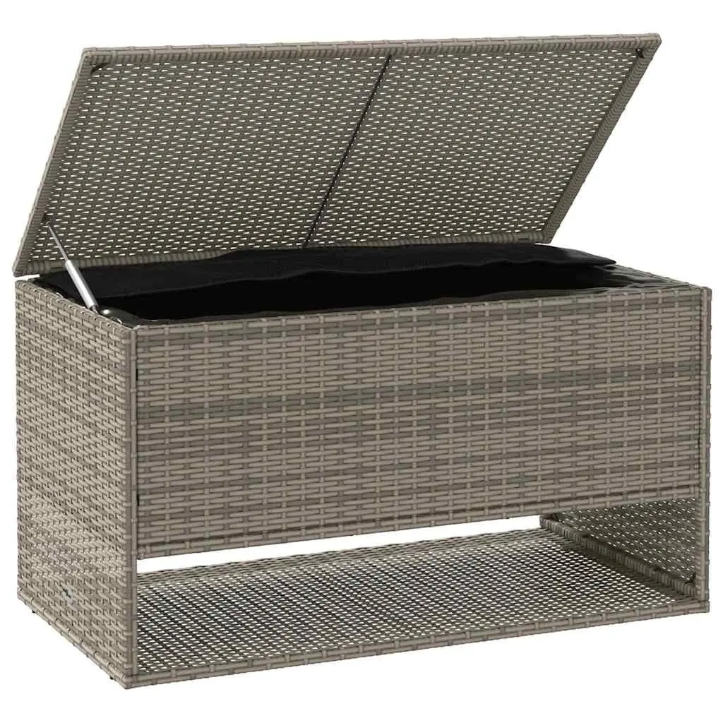 Outdoor Storage Box Grey Poly Rattan 100 x 55 x 55.5 cm