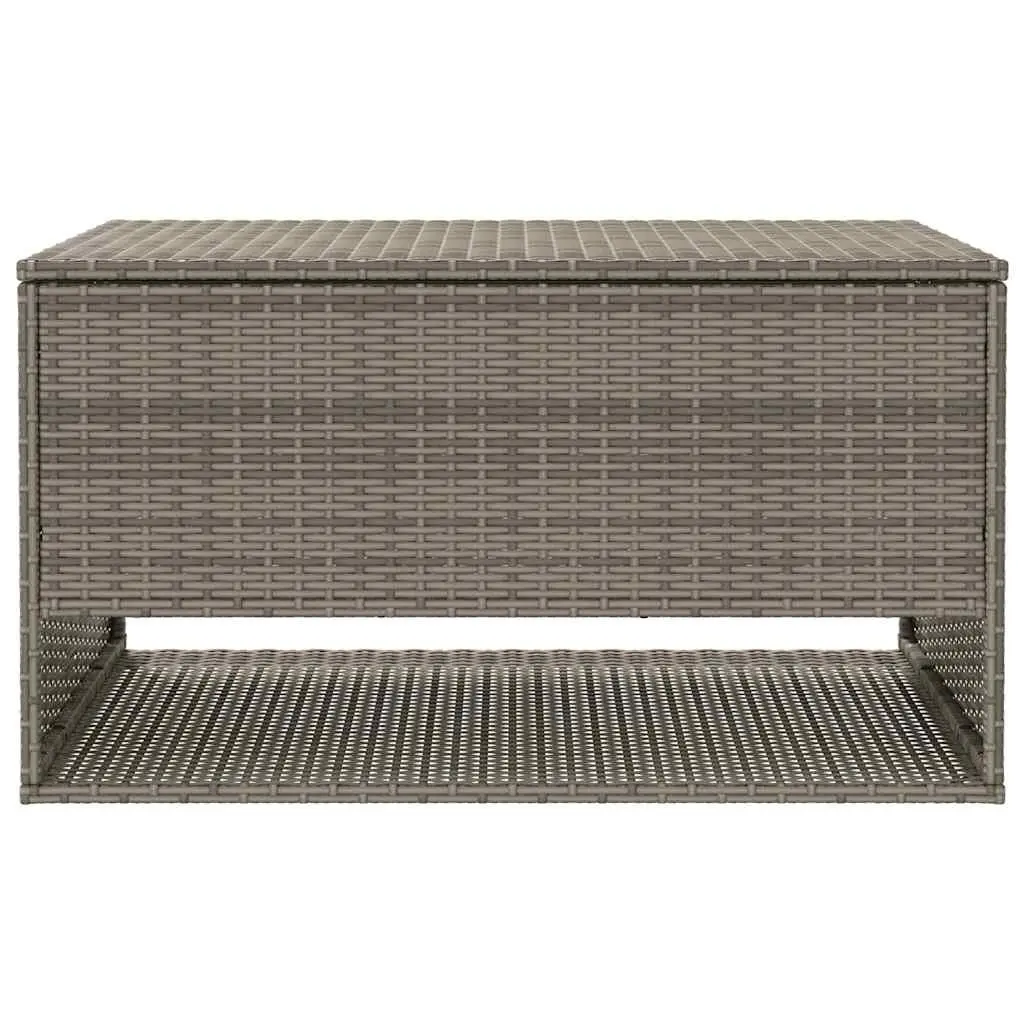 Outdoor Storage Box Grey Poly Rattan 100 x 55 x 55.5 cm