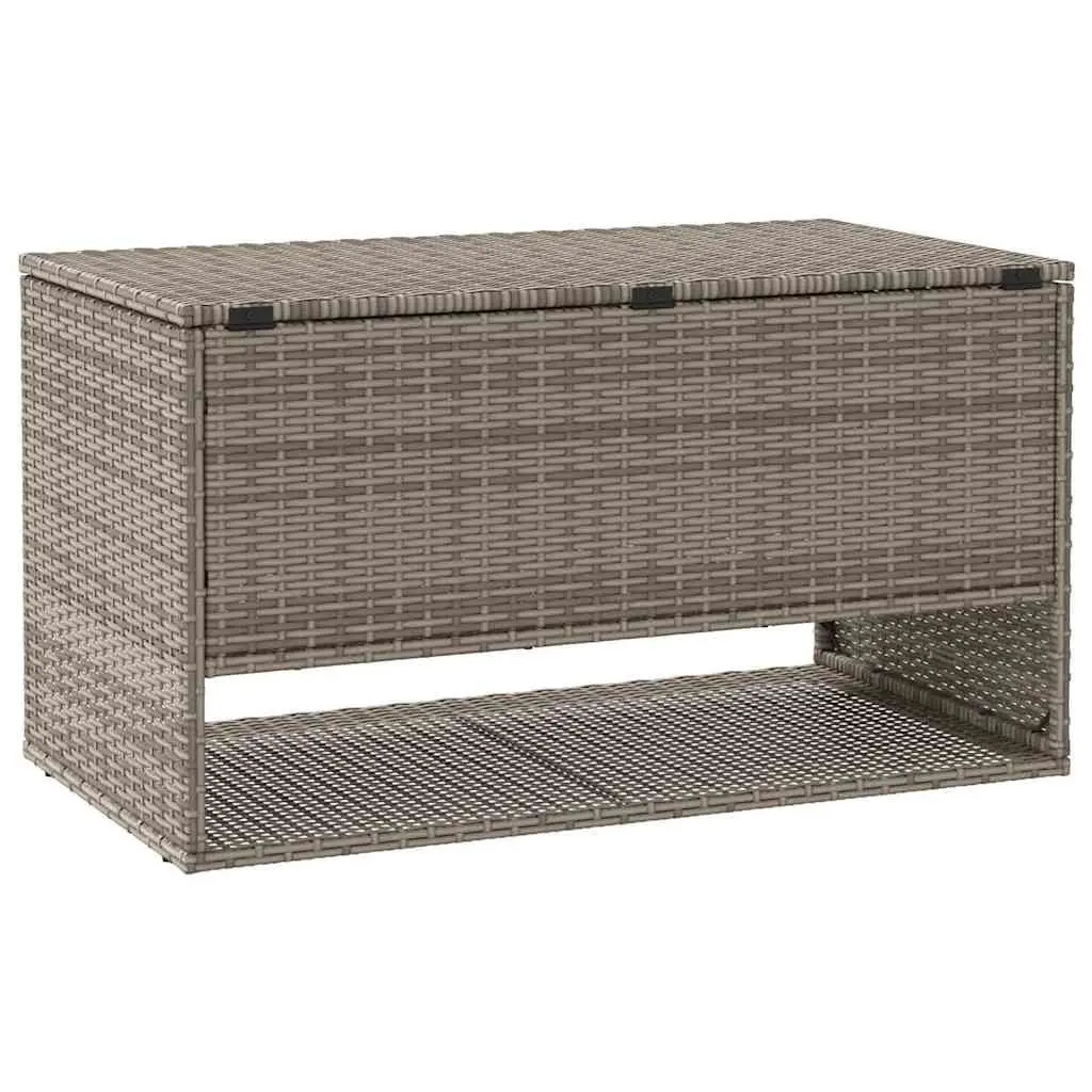 Outdoor Storage Box Grey Poly Rattan 100 x 55 x 55.5 cm