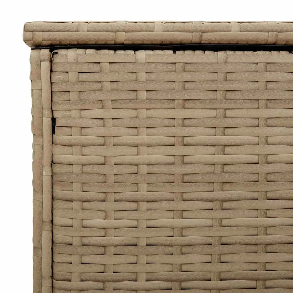 Outdoor Storage Box Beige Poly Rattan Weather Resistant 100 x 55 x 55.5 cm