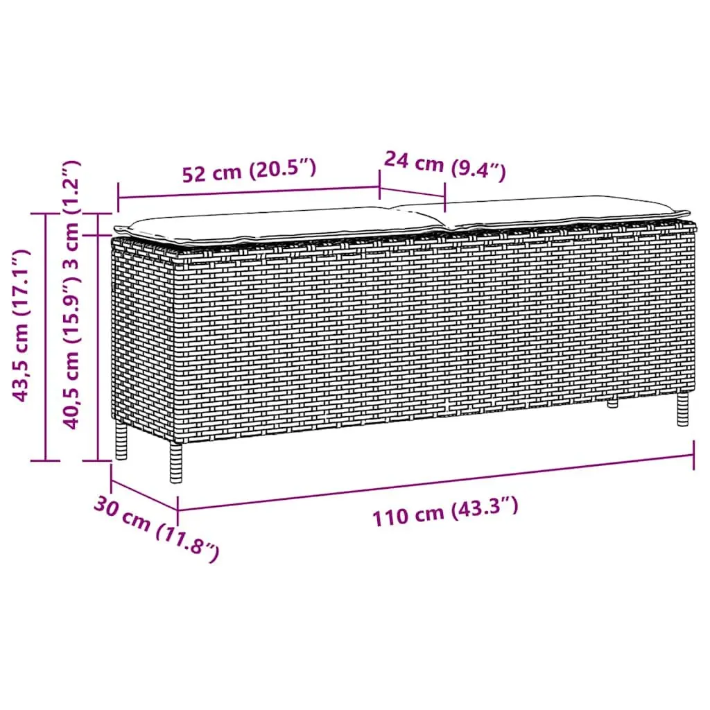 Garden Bench with Padded Cushion