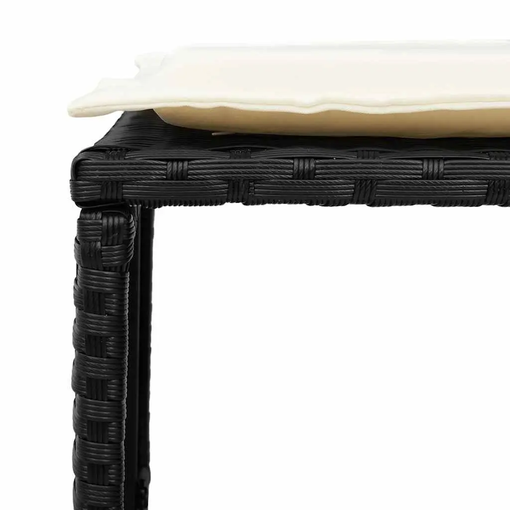 5 Piece Stackable Modular Outdoor Sofa Set in Black Poly Rattan for Patio and Garden
